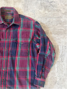 Browning Heavyweight Flannel Shirt Plaid Snap Button Down Outdoor Hunting Sz L